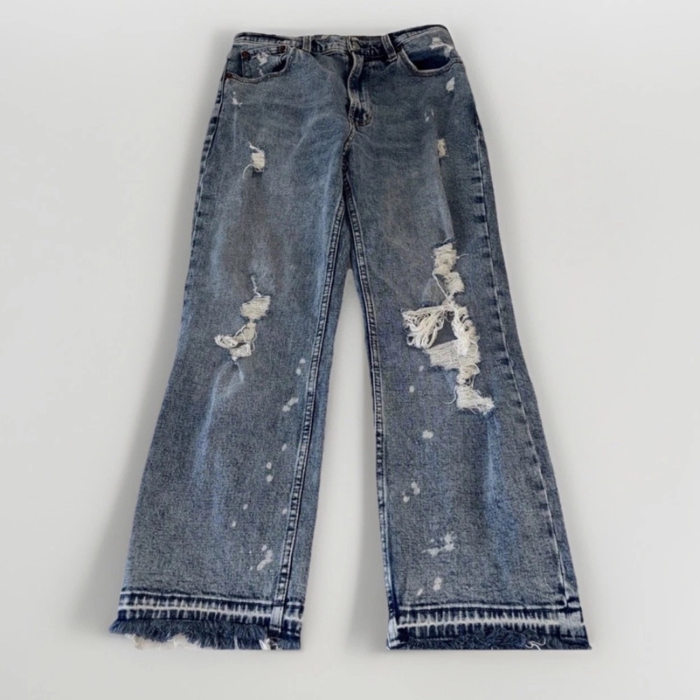 Abercrombie &Fitch Ultra High Rise Ankle Straight 28 6 S Jeans  Distressed